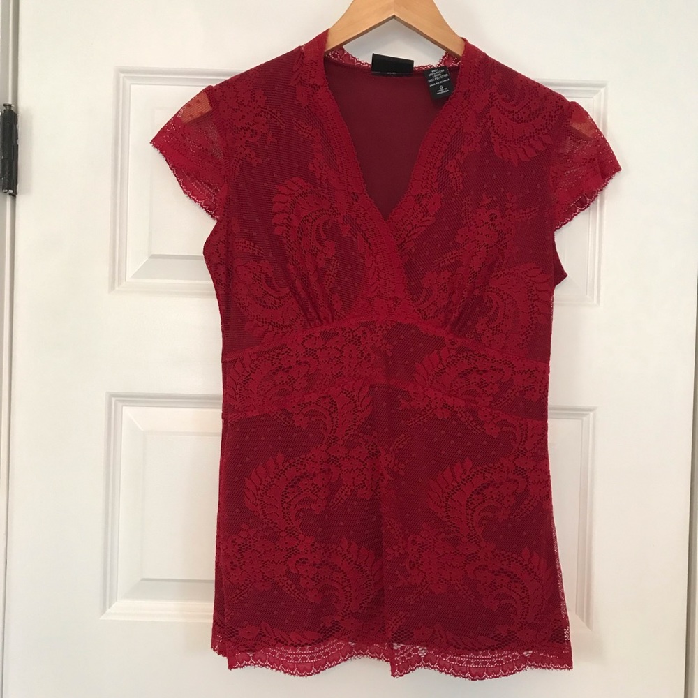 Red lace top